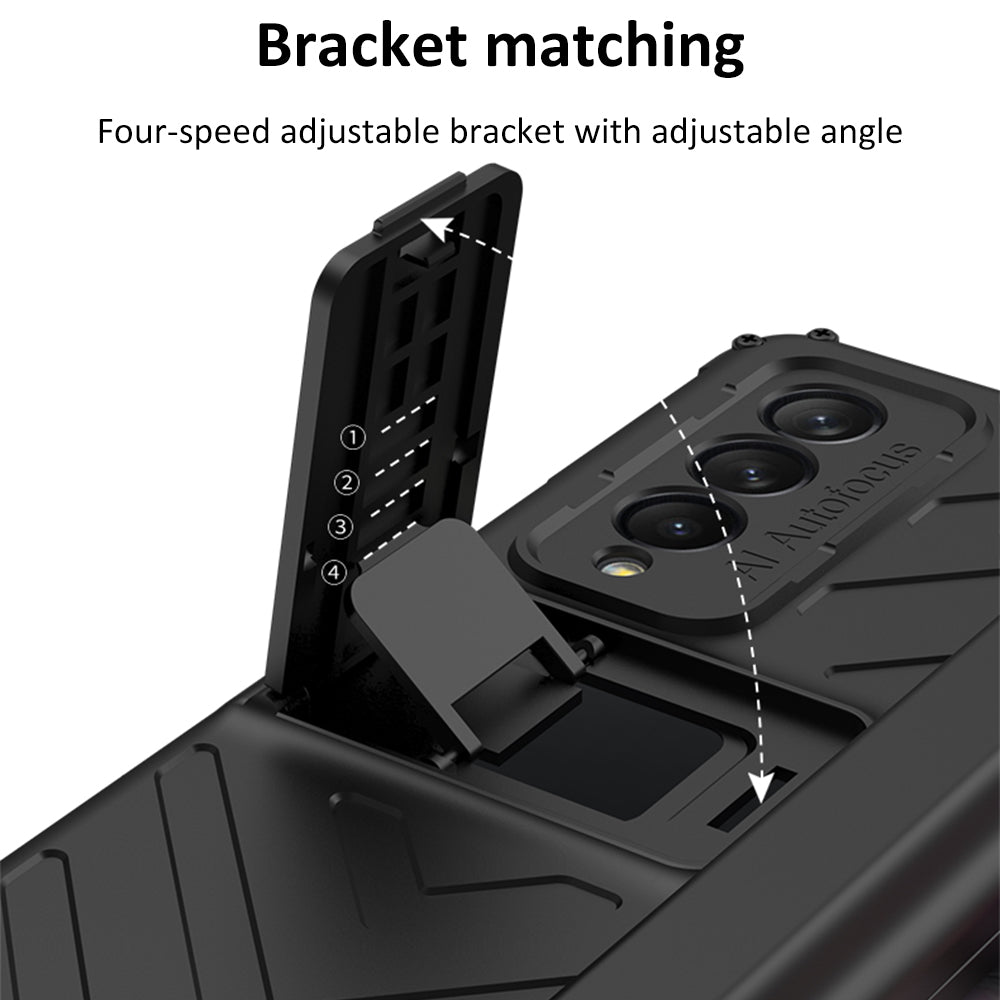 All-included Magnetic Hinge Screen Glass Case For Samsung Galaxy Z Fold 3 Case Slide Pen Holder Cover For Galaxy Z Fold3 5G