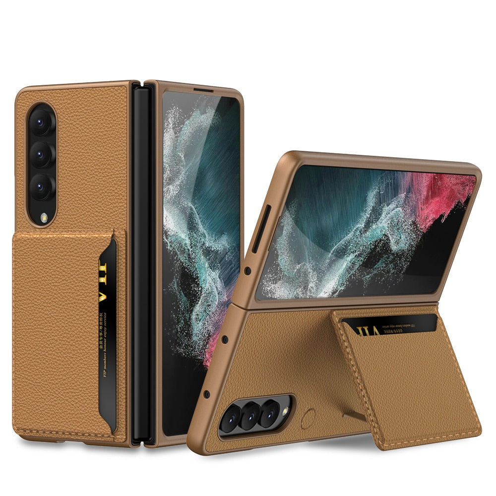 Leather Ultra-thin Card Package Cover For Samsung Galaxy Z Fold 4 5G