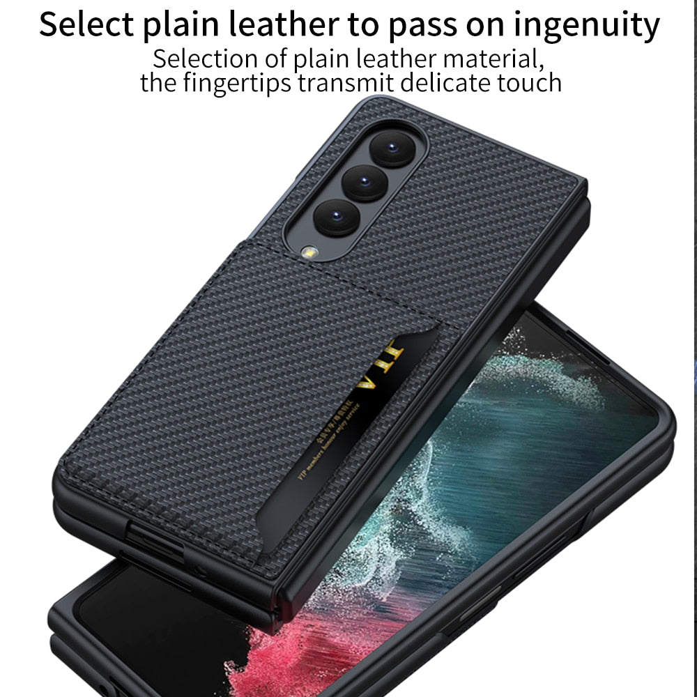 Leather Ultra-thin Card Package Cover For Samsung Galaxy Z Fold 4 5G