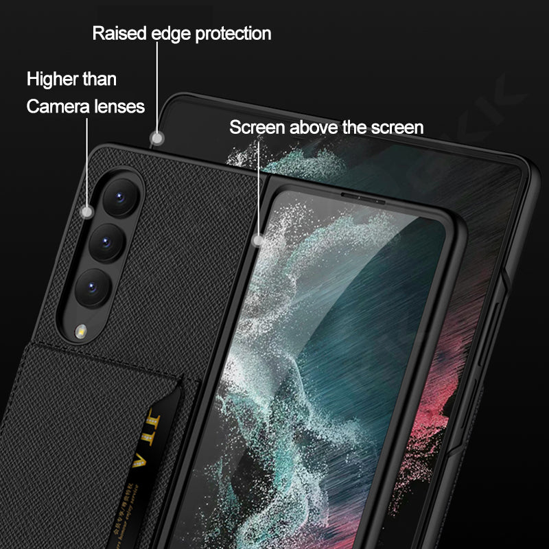 Leather Ultra-thin Card Package Cover For Samsung Galaxy Z Fold 4 5G
