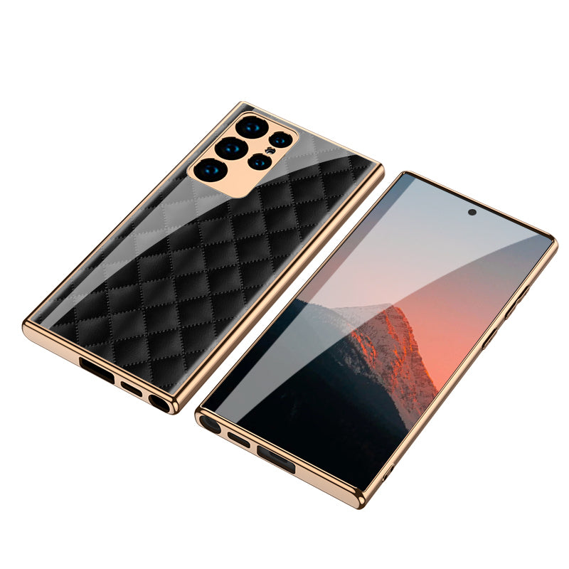 Case For Samsung Galaxy S21 S22 Ultra Case Electroplated Painted Tempered Glass Hard Cover For Galaxy S21 S22 Ultra