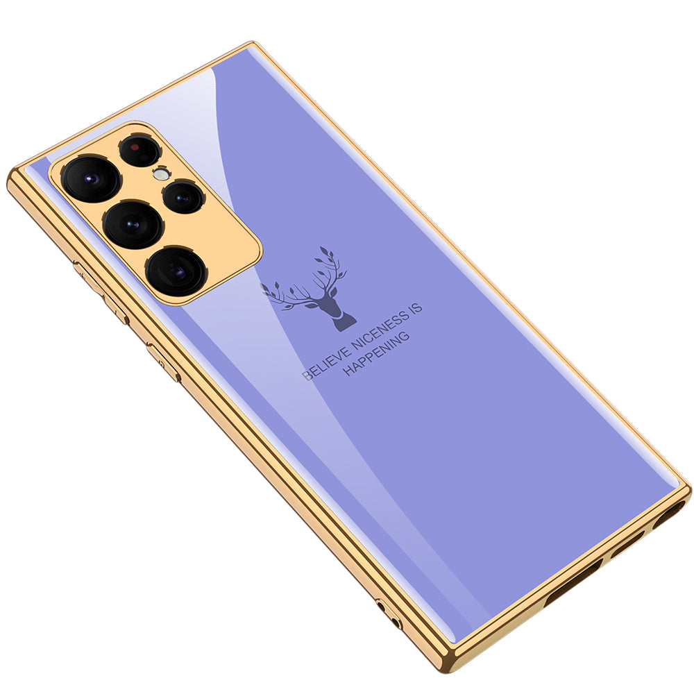 Case For Samsung Galaxy S21 S22 Ultra Case Electroplated Painted Tempered Glass Hard Cover For Galaxy S21 S22 Ultra