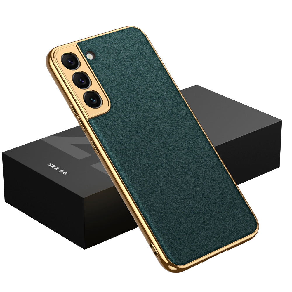 Plating Leather Case For Samsung Galaxy S22 Plus Ultra Case Lens Protection Soft Cover For Samsung S22 Ultra Plus