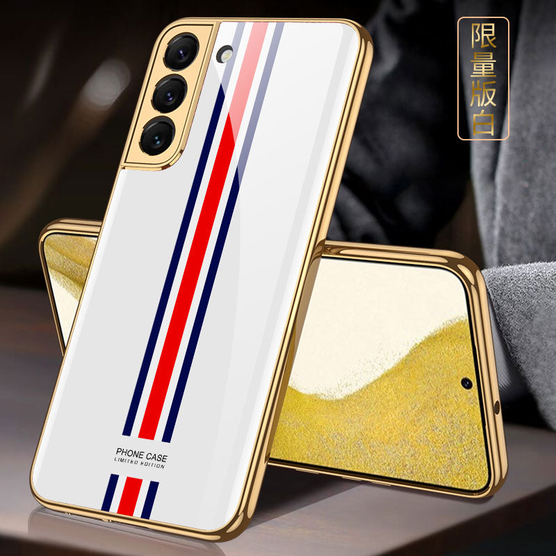 Tempered Glass Case For Samsung Galaxy S22 Plus Ultra Case Luxury Plating Frame Cover For Samsung S22 Plus Ultra