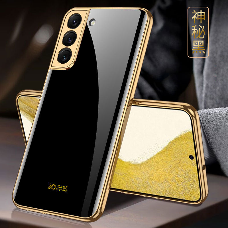 Tempered Glass Case For Samsung Galaxy S22 Plus Ultra Case Luxury Plating Frame Cover For Samsung S22 Plus Ultra