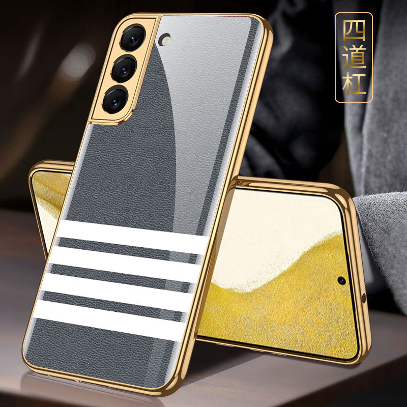 Tempered Glass Case For Samsung Galaxy S22 Plus Ultra Case Luxury Plating Frame Cover For Samsung S22 Plus Ultra