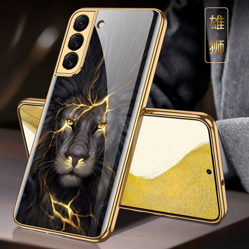 Tempered Glass Case For Samsung Galaxy S22 Plus Ultra Case Luxury Plating Frame Cover For Samsung S22 Plus Ultra