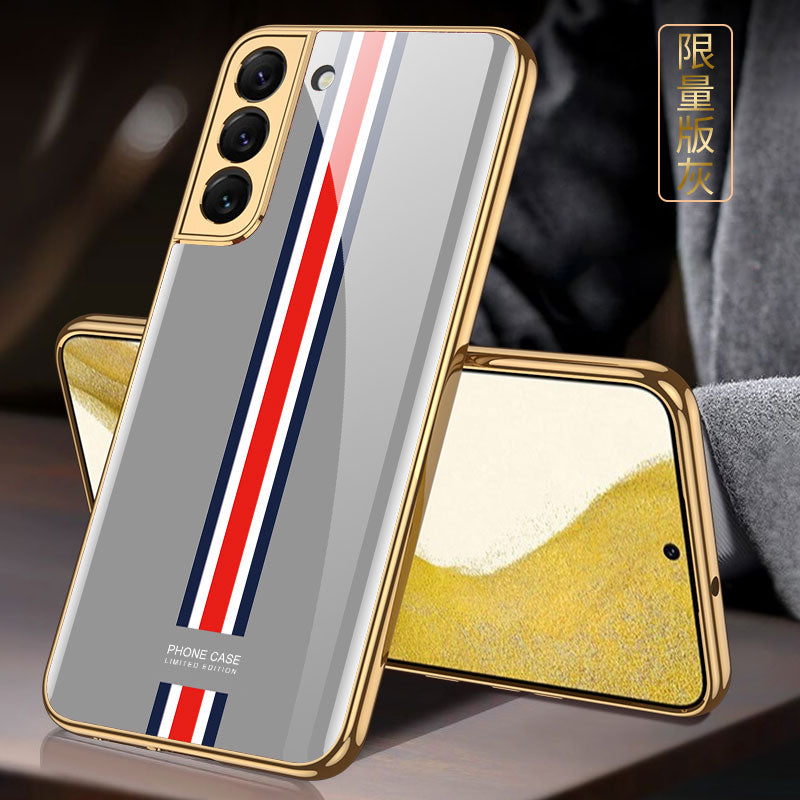 Tempered Glass Case For Samsung Galaxy S22 Plus Ultra Case Luxury Plating Frame Cover For Samsung S22 Plus Ultra