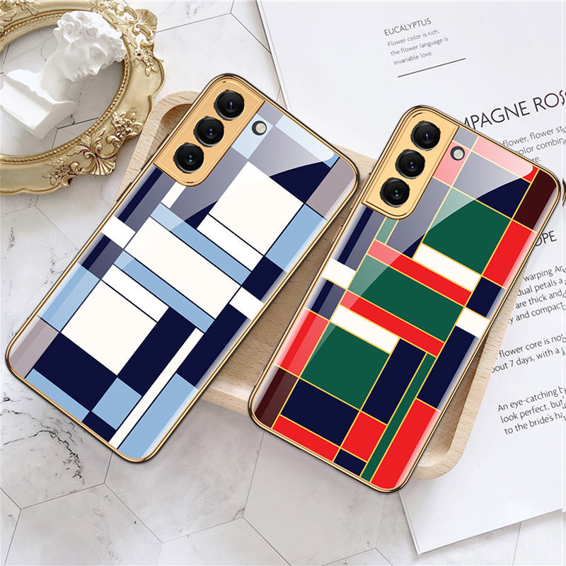 Painted Tempered Glass Case For Samsung Galaxy S22 Plus Ultra Case