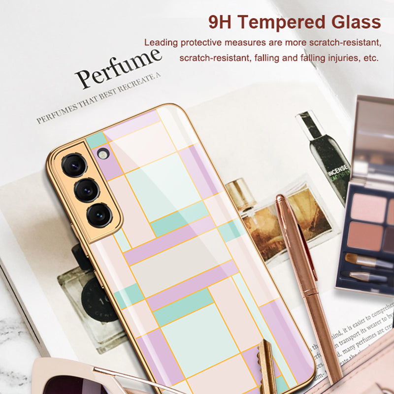 Painted Tempered Glass Case For Samsung Galaxy S22 Plus Ultra Case