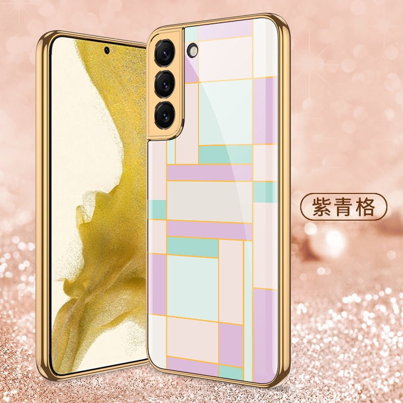Painted Tempered Glass Case For Samsung Galaxy S22 Plus Ultra Case