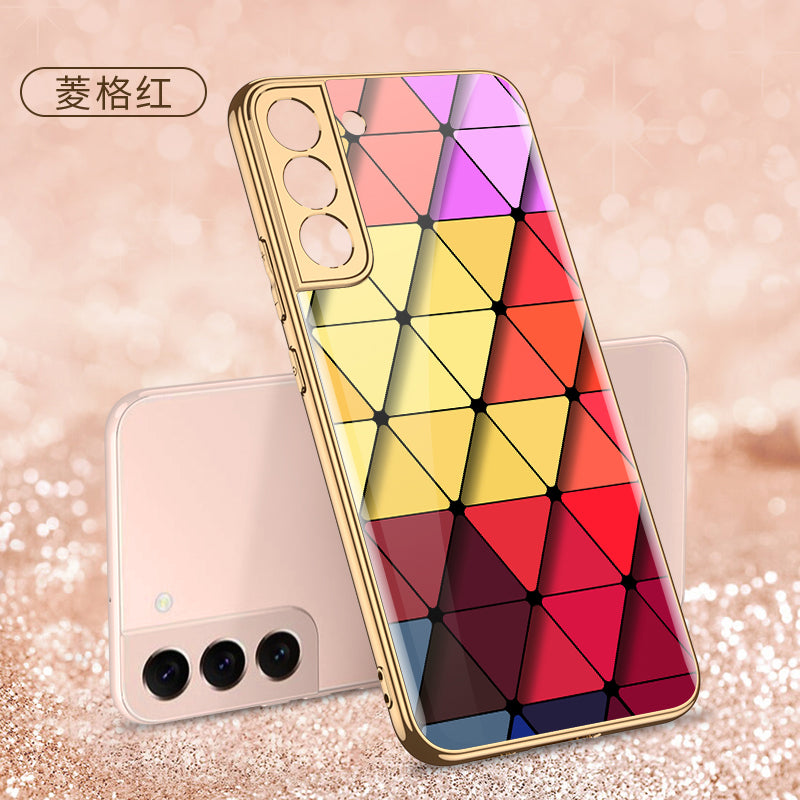 Painted Tempered Glass Case For Samsung Galaxy S22 Plus Ultra Case