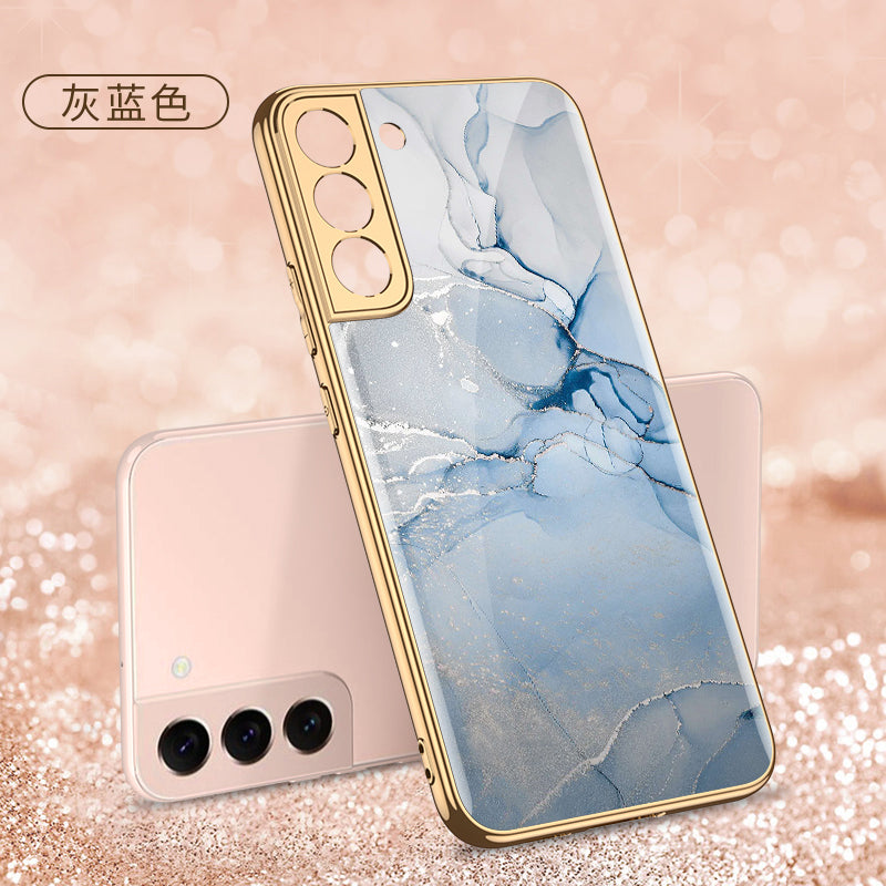 Painted Tempered Glass Case For Samsung Galaxy S22 Plus Ultra Case