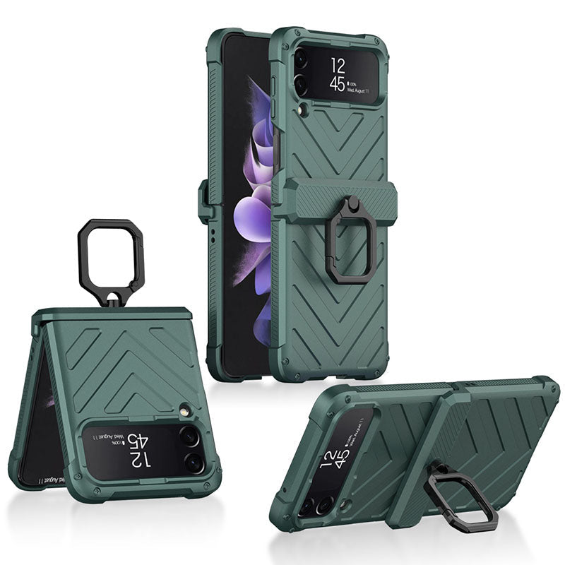 Magnetic Armor Ring Holder Case For Samsung Galaxy Z Flip3 5G