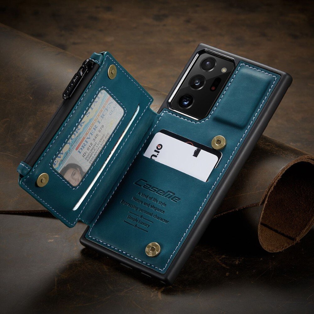 Dual Layer Flip Zipper Leather Cardholder Wallet Cover Case For Samsung Galaxy S22 S20 S21 FE Note 20
