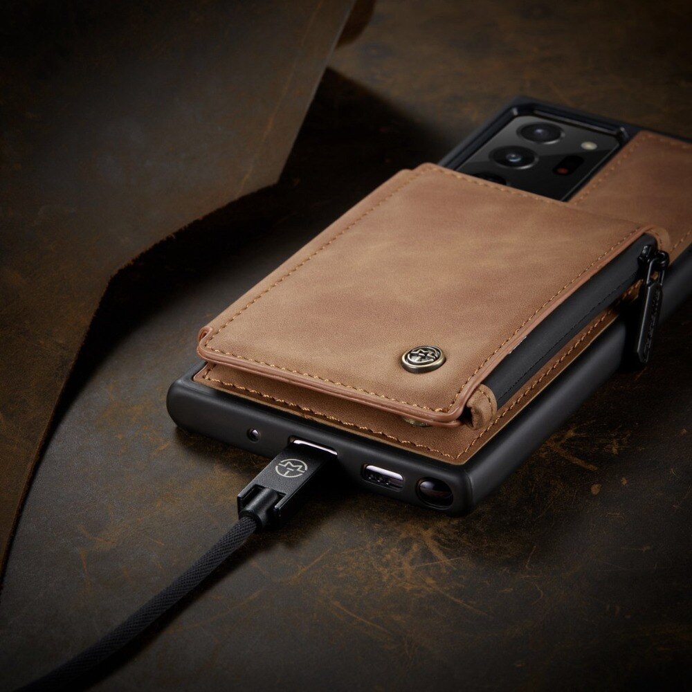 Dual Layer Flip Zipper Leather Cardholder Wallet Cover Case For Samsung Galaxy S22 S20 S21 FE Note 20