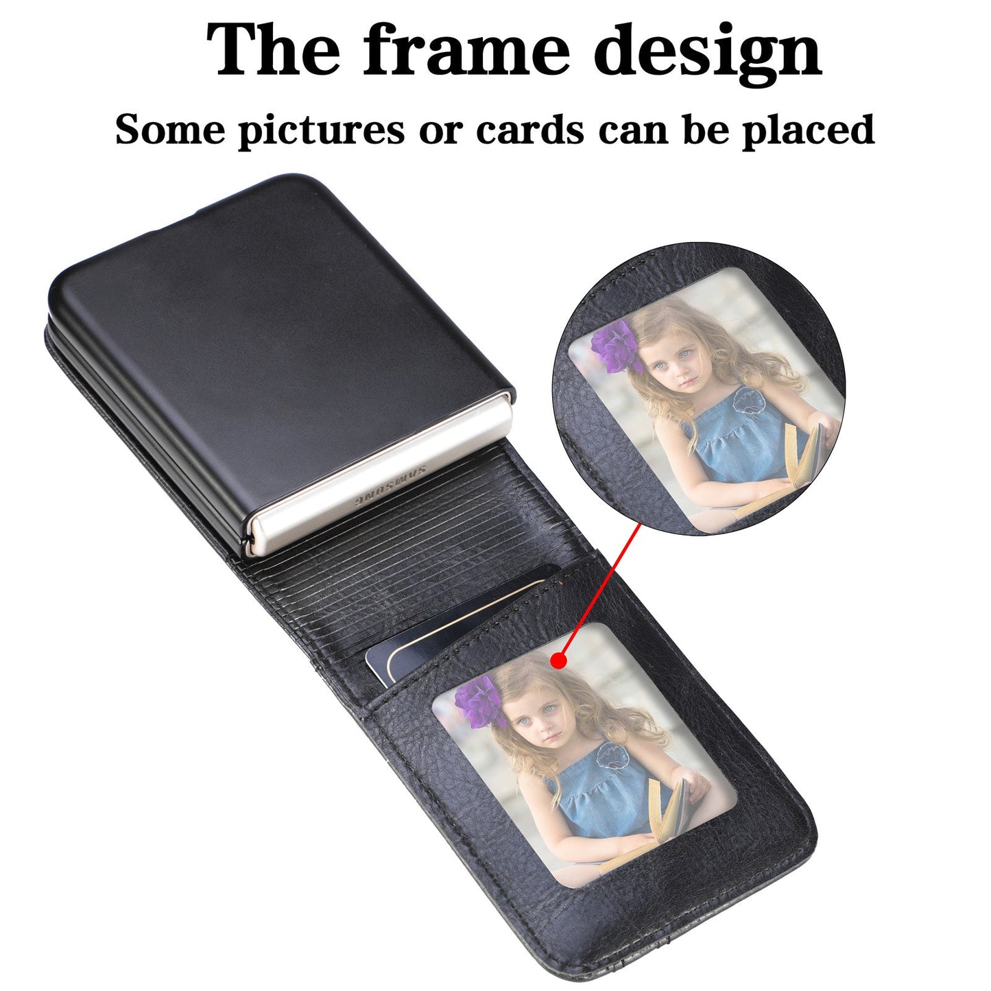 Non-fingerprint Card Slot Leather Case for Samsung Galaxy Z Flip3 Flip 4 Flip 3 5G Flip4 Drop Protection Phone Cover Funda