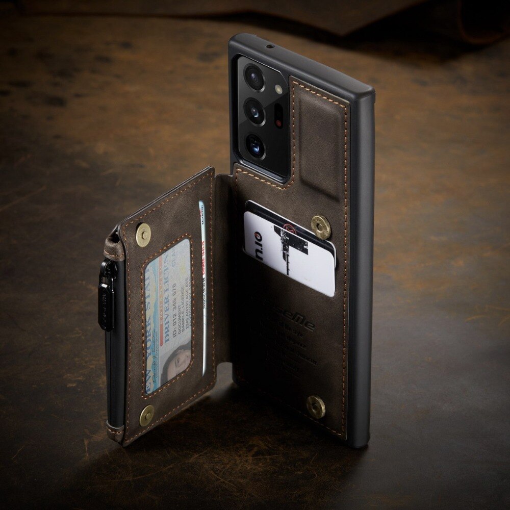 Dual Layer Flip Zipper Leather Cardholder Wallet Cover Case For Samsung Galaxy S22 S20 S21 FE Note 20