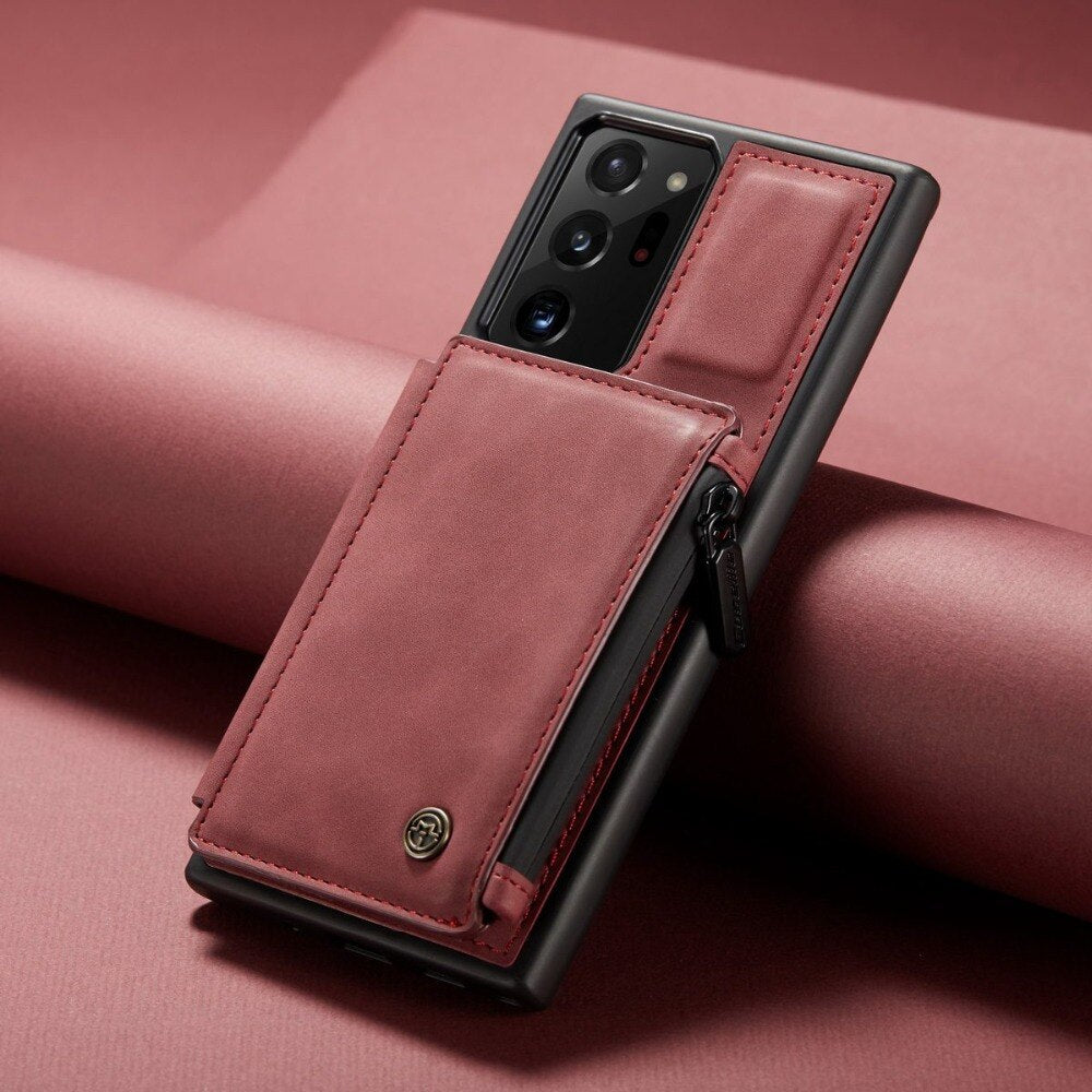 Dual Layer Flip Zipper Leather Cardholder Wallet Cover Case For Samsung Galaxy S22 S20 S21 FE Note 20
