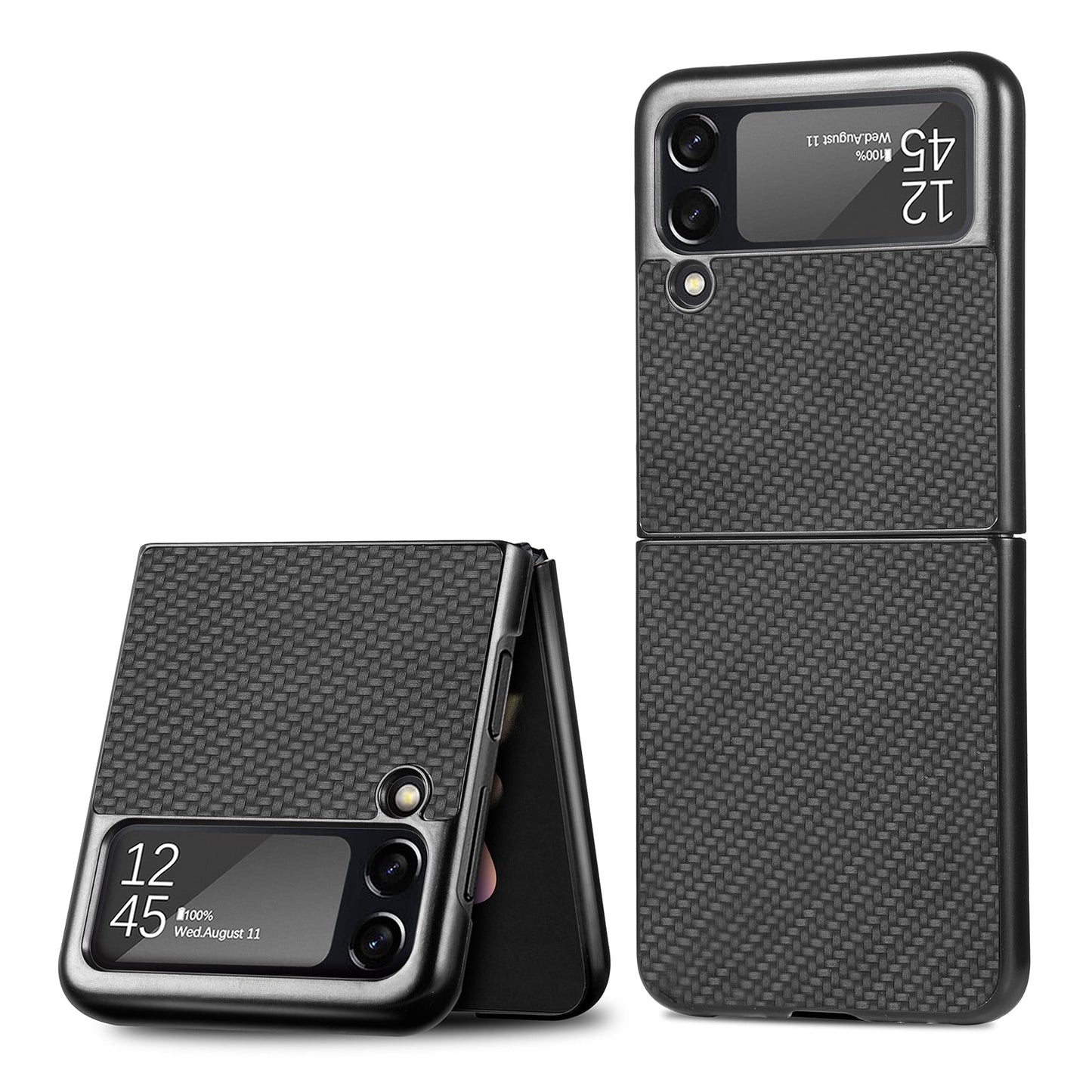 Luxury Carbon Fiber Slim Case for Samsung Galaxy Z Flip 3 4 5G Flip3 Flip4 Phone Protective Cover Coque for Samsung Z Flip 4