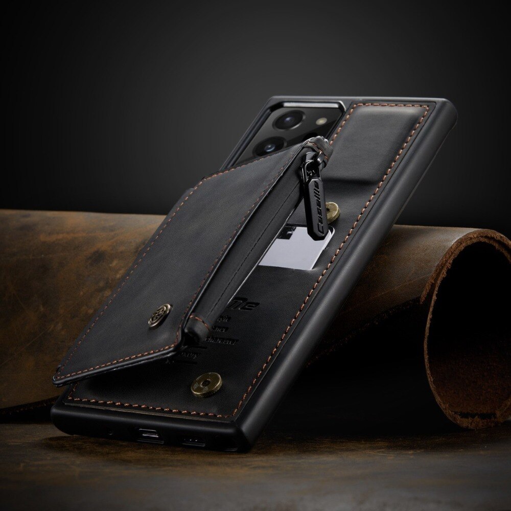 Dual Layer Flip Zipper Leather Cardholder Wallet Cover Case For Samsung Galaxy S22 S20 S21 FE Note 20