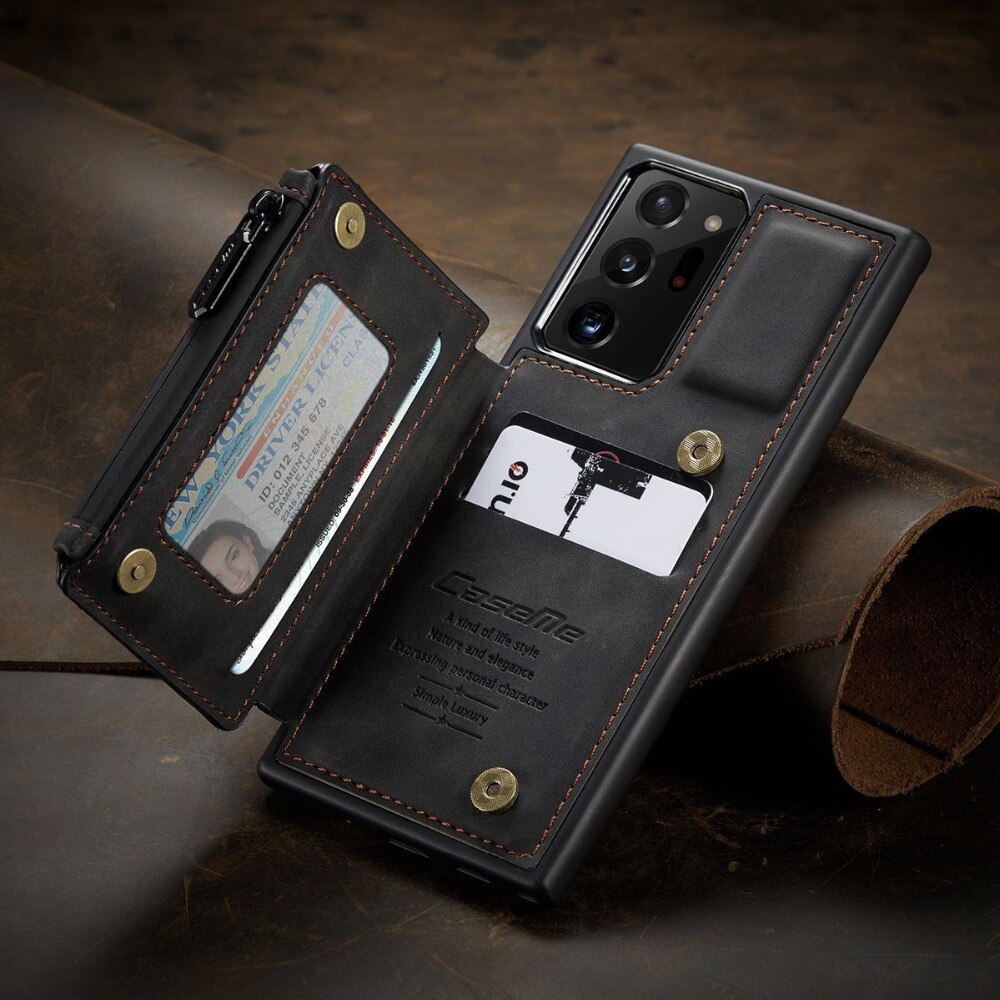 Dual Layer Flip Zipper Leather Cardholder Wallet Cover Case For Samsung Galaxy S22 S20 S21 FE Note 20