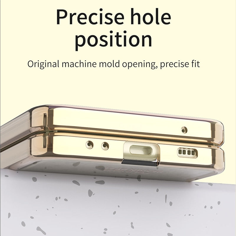 Hinge Case for Samsung Galaxy Z Flip 4 5G Case Full Protection Plating Transparent