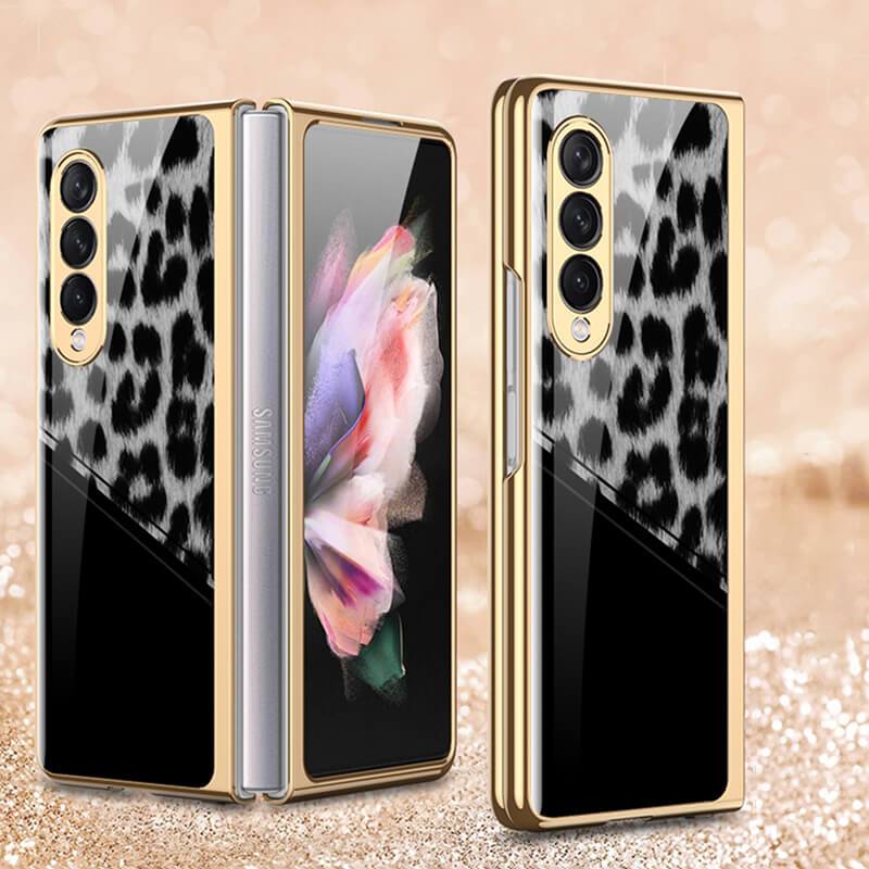 Python Leopard Print Tempered Glass Case for Samsung Galaxy Z Fold 3 5G