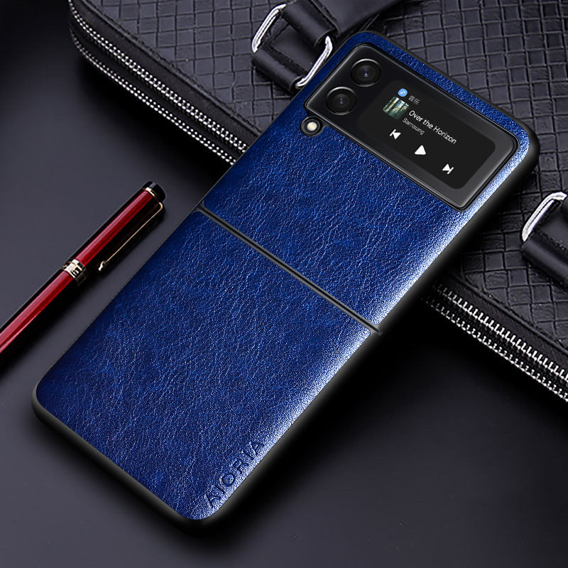 Luxury PU leather Case for Samsung galaxy Z Flip3 Flip 4 5G Business solid color design phone cover for samsung z flip 3 5g case
