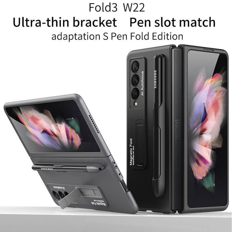 Magnetic Stand Holder Pen Slot Hard Protective Case For Samsung Z Fold 3 5G