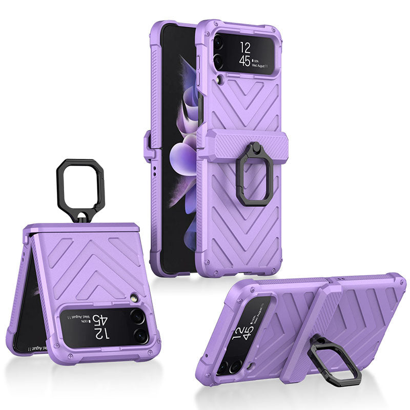 Magnetic Armor Ring Holder Case For Samsung Galaxy Z Flip3 5G