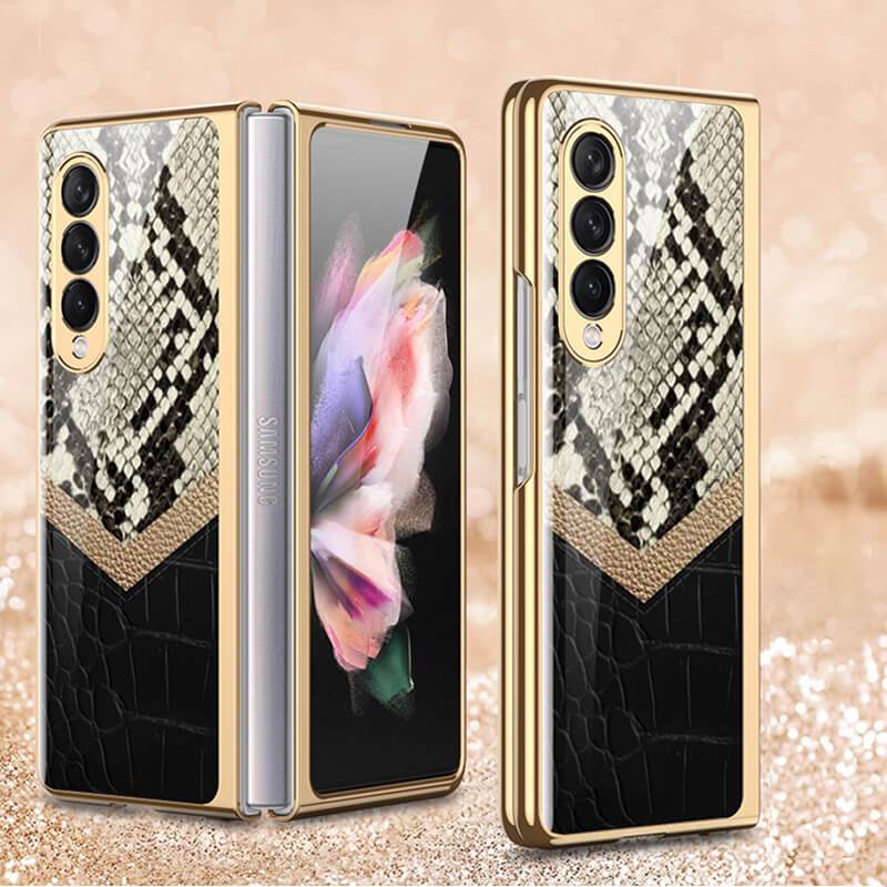 Python Leopard Print Tempered Glass Case for Samsung Galaxy Z Fold 3 5G