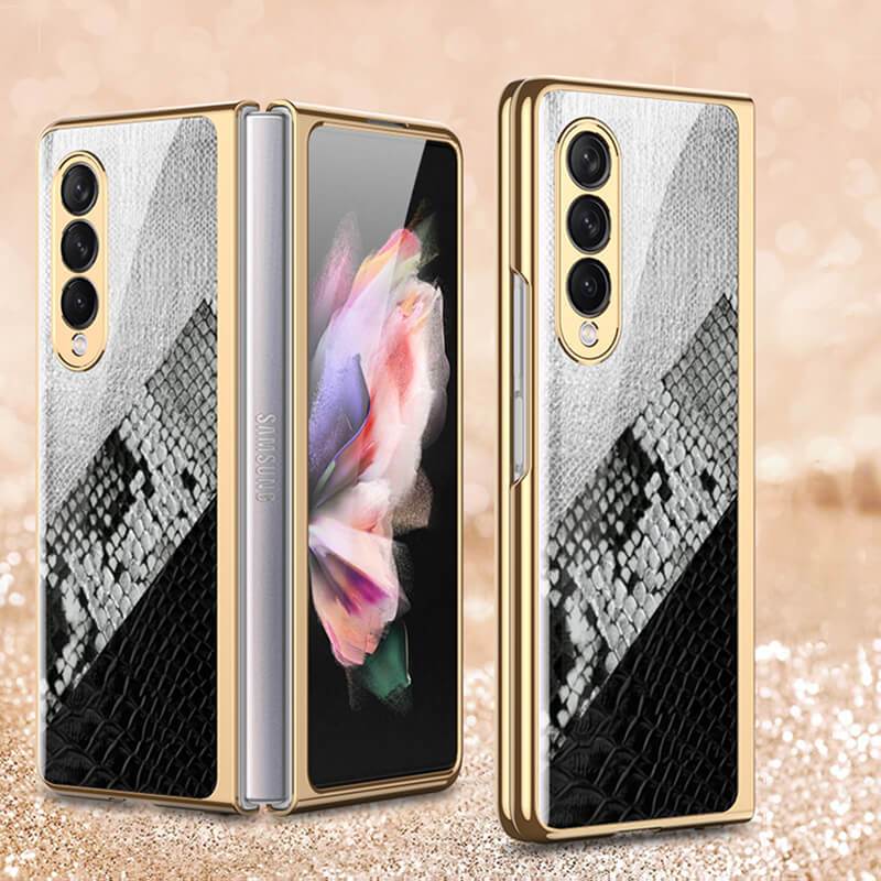 Python Leopard Print Tempered Glass Case for Samsung Galaxy Z Fold 3 5G