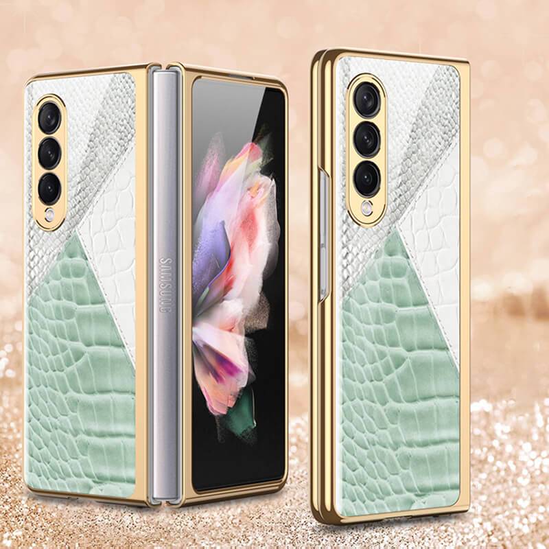 Python Leopard Print Tempered Glass Case for Samsung Galaxy Z Fold 3 5G