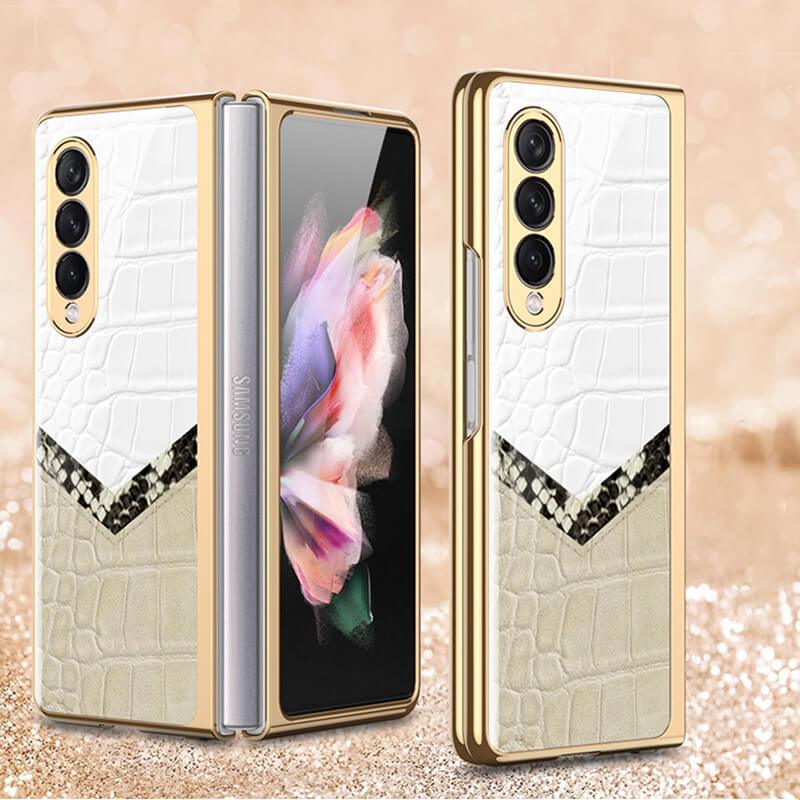 Python Leopard Print Tempered Glass Case for Samsung Galaxy Z Fold 3 5G