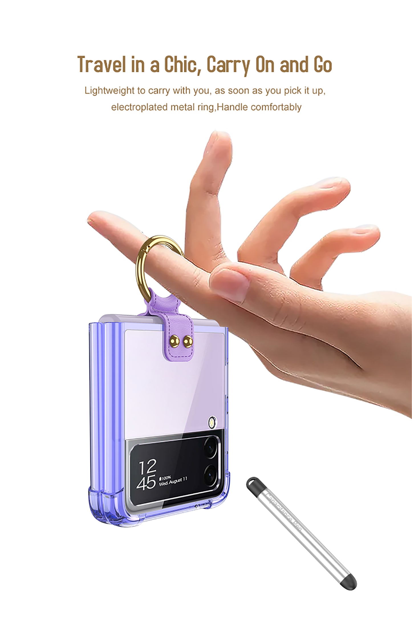 Airbag Corner Hard Silicone Case For Samsung Galaxy Z Flip 3 5G Case Included Capacitance Pen Slot Cover For Galaxy Z Flip 3