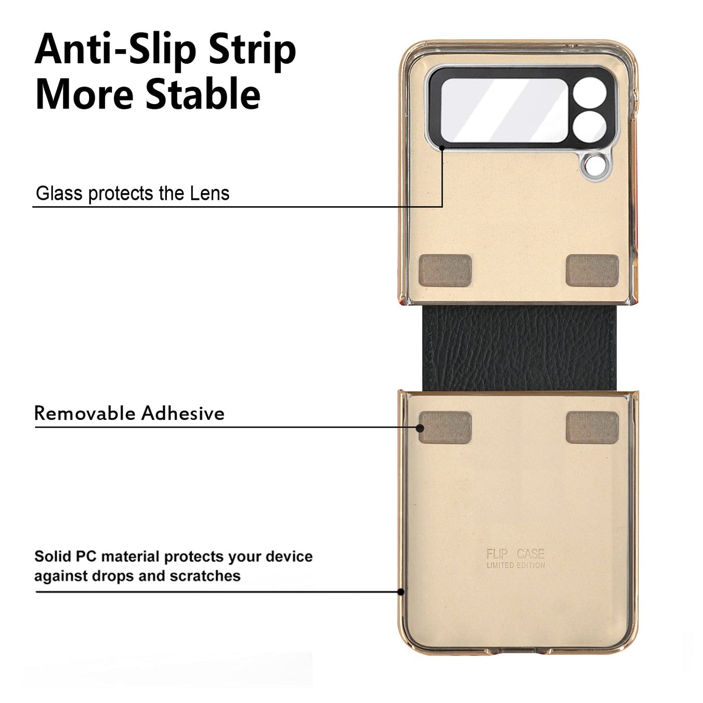 Samsung Galaxy Z Flip4 5G Case Plating Hinge PU Leather Protection Ring Stand Cover for Samsung Z Flip4