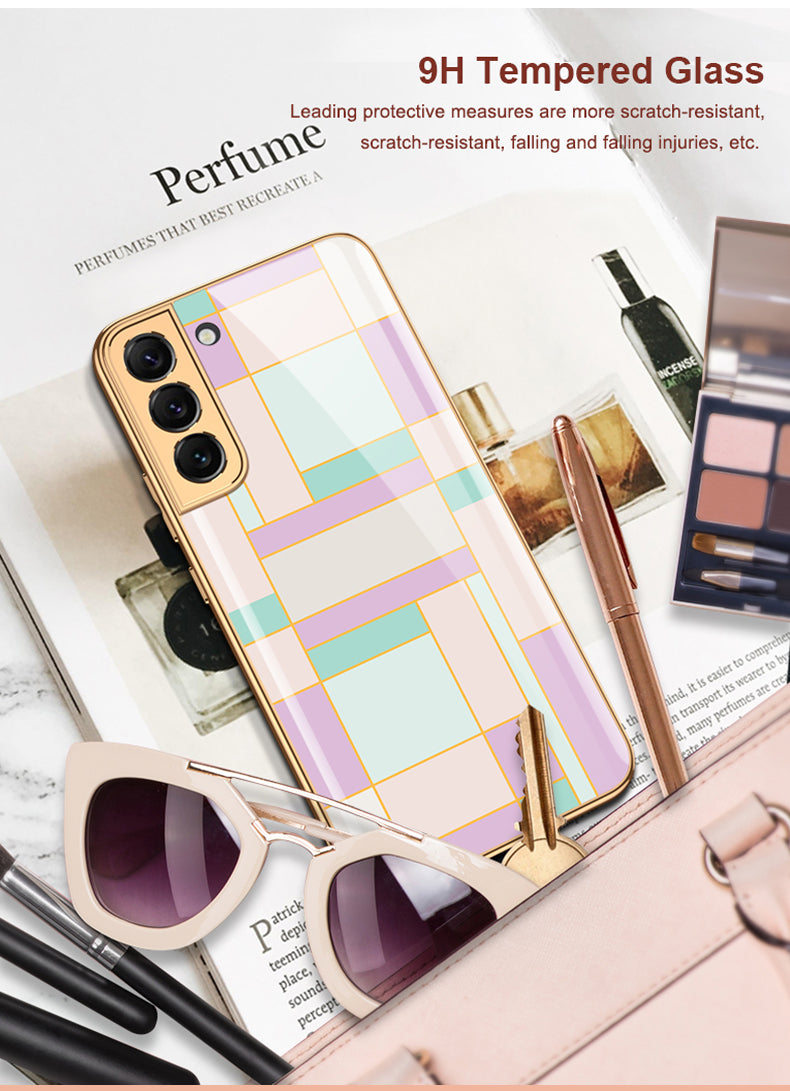 Painted Tempered Glass Case For Samsung Galaxy S22 Plus Ultra Case