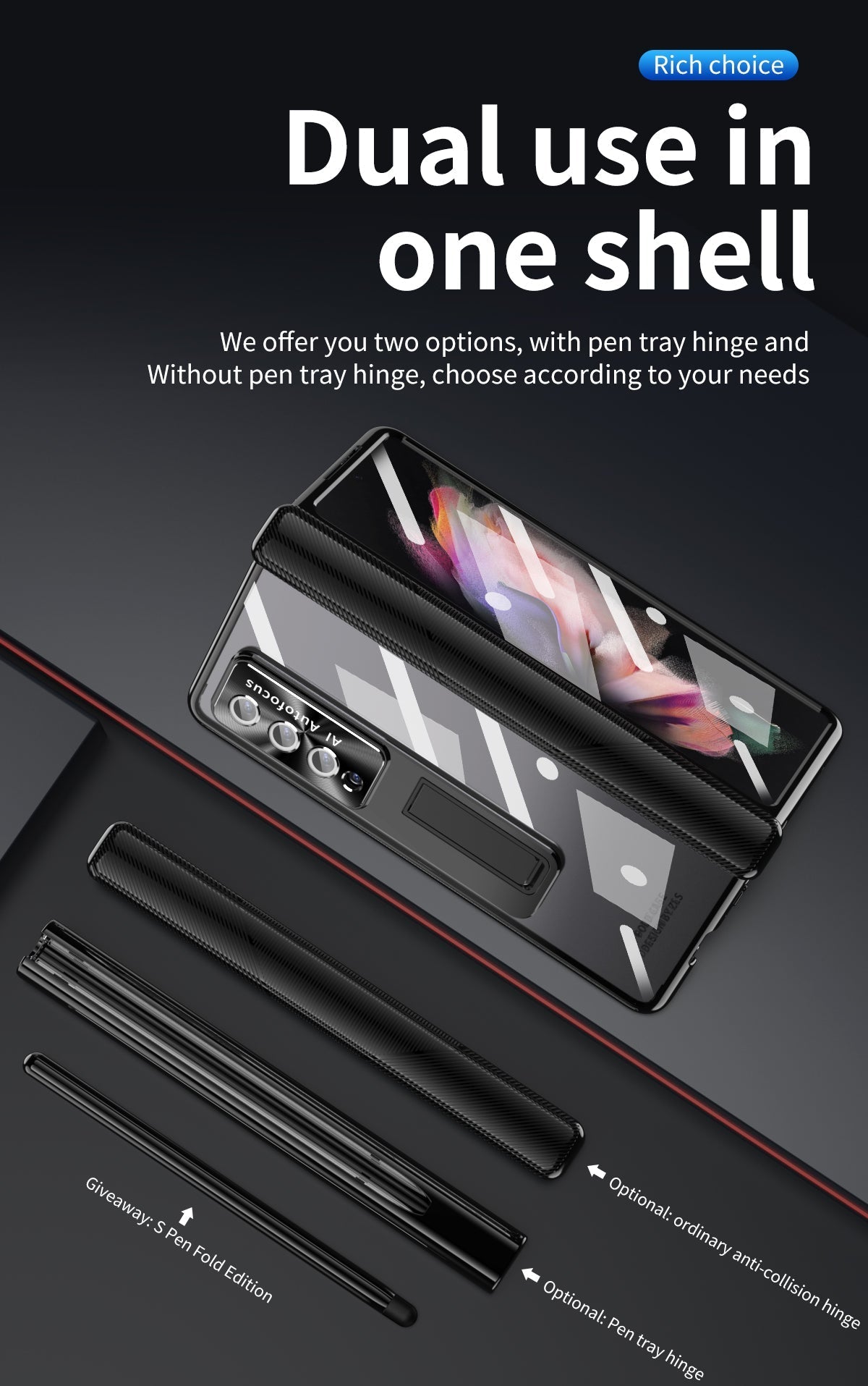 Electroplated  Magnetic Hinge Cover For Samsung Galaxy Z Fold4 5G