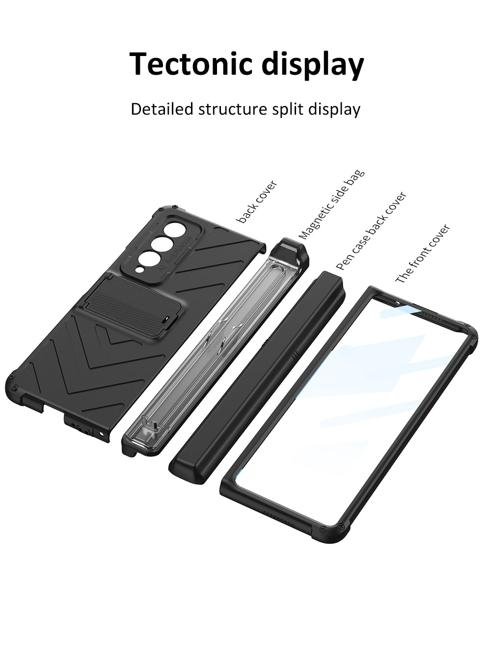 All-included Magnetic Hinge Screen Glass Case For Samsung Galaxy Z Fold 3 Case Slide Pen Holder Cover For Galaxy Z Fold3 5G