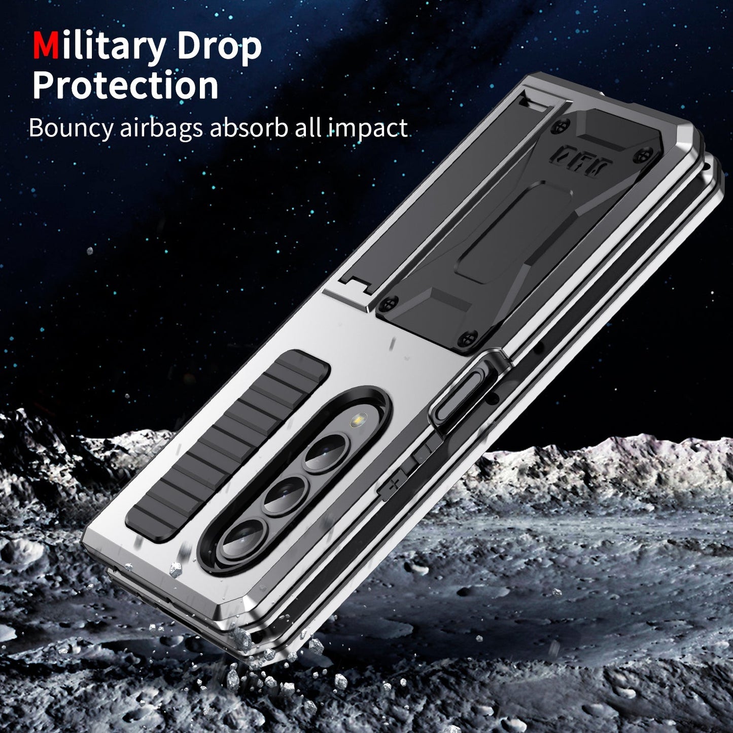 Aluminum Alloy Metal Samsung Galaxy Z Fold4 5G Case Heavy Duty Protection Stand Back Cover for Samsung Z Fold4 Capa