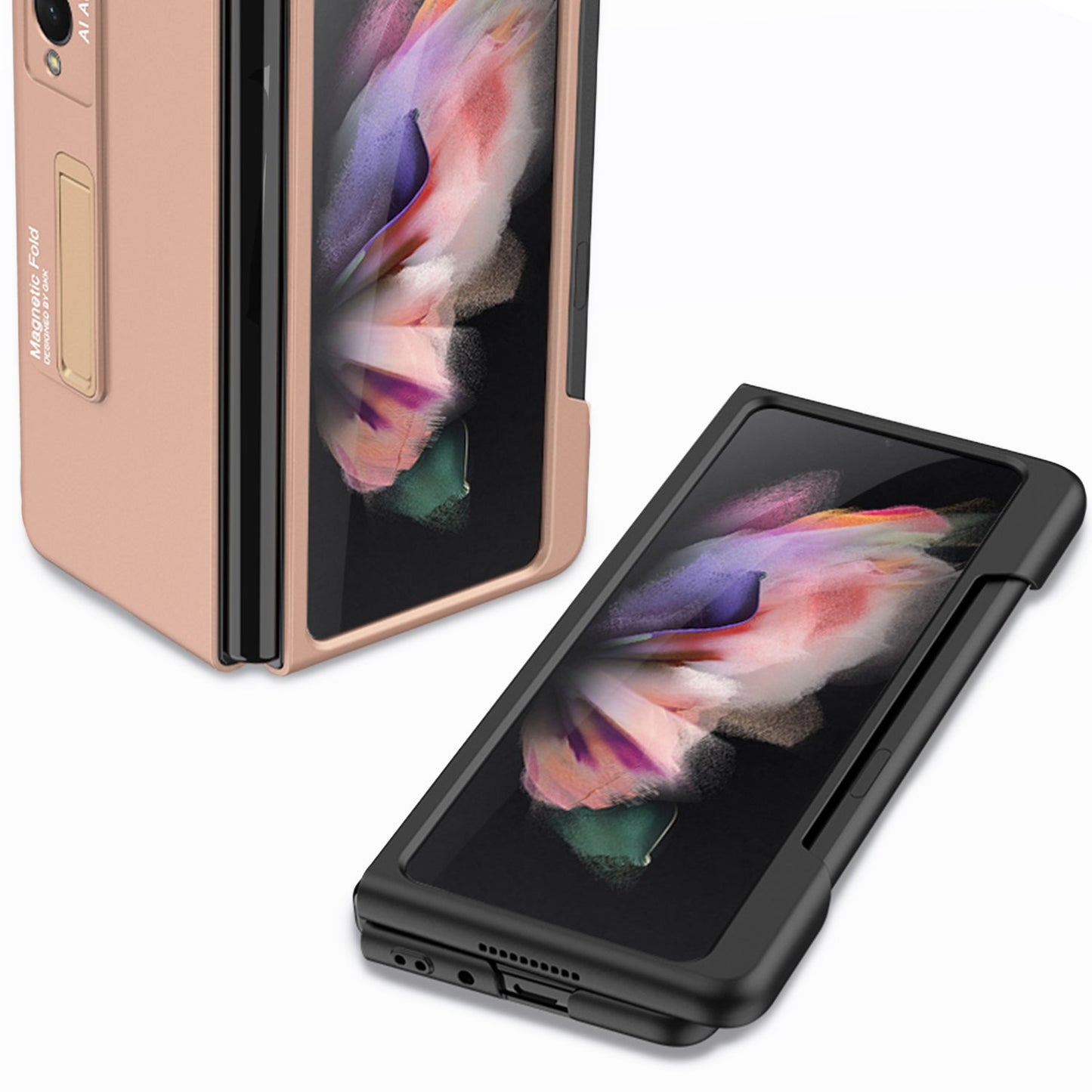 Ultra-thin Pen Slot Case For Samsung Galaxy Z Fold 3 5G Case Magnetic Holder Plastic Cover For Galaxy Z Fold 3 5G