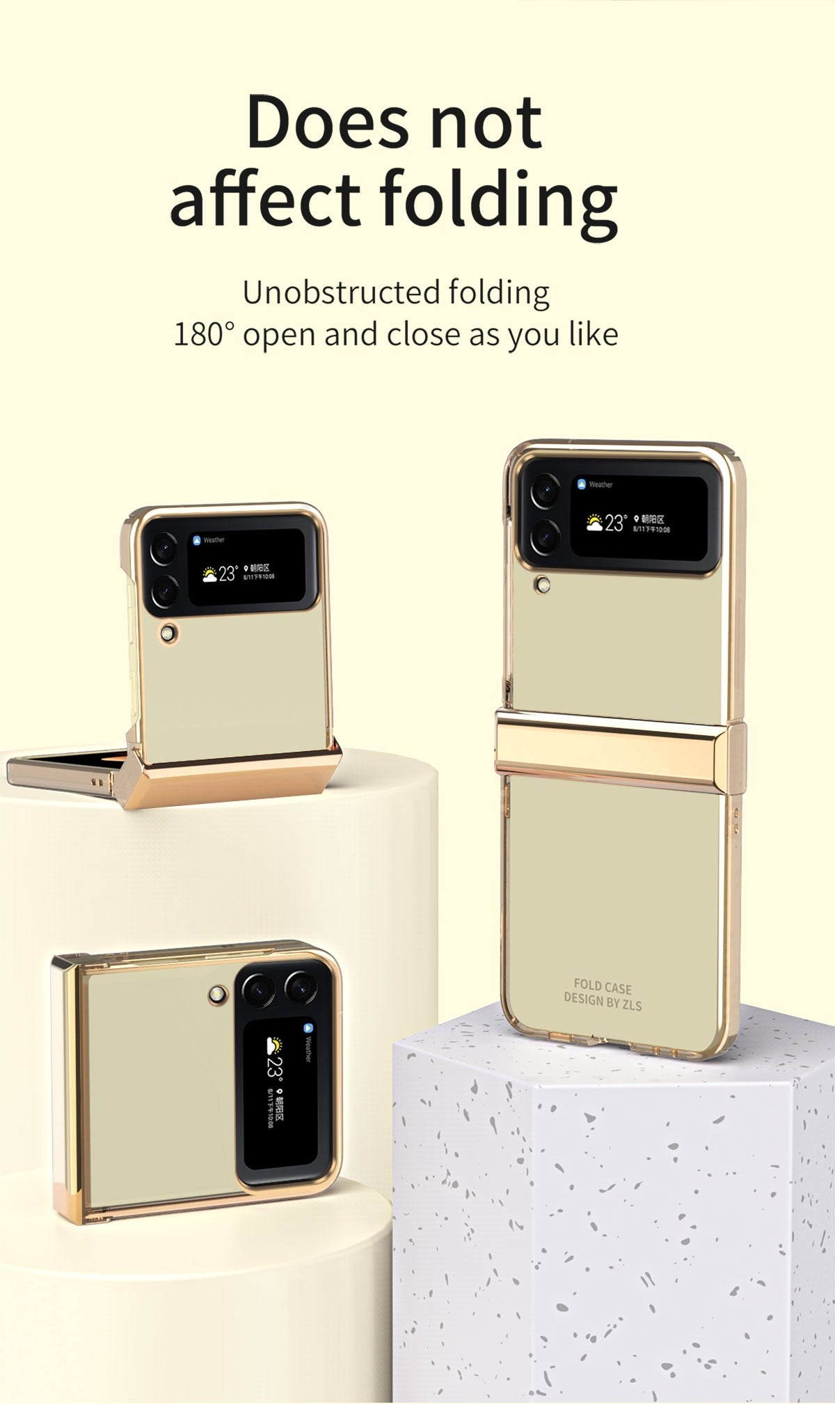 Hinge Case for Samsung Galaxy Z Flip 4 5G Case Full Protection Plating Transparent