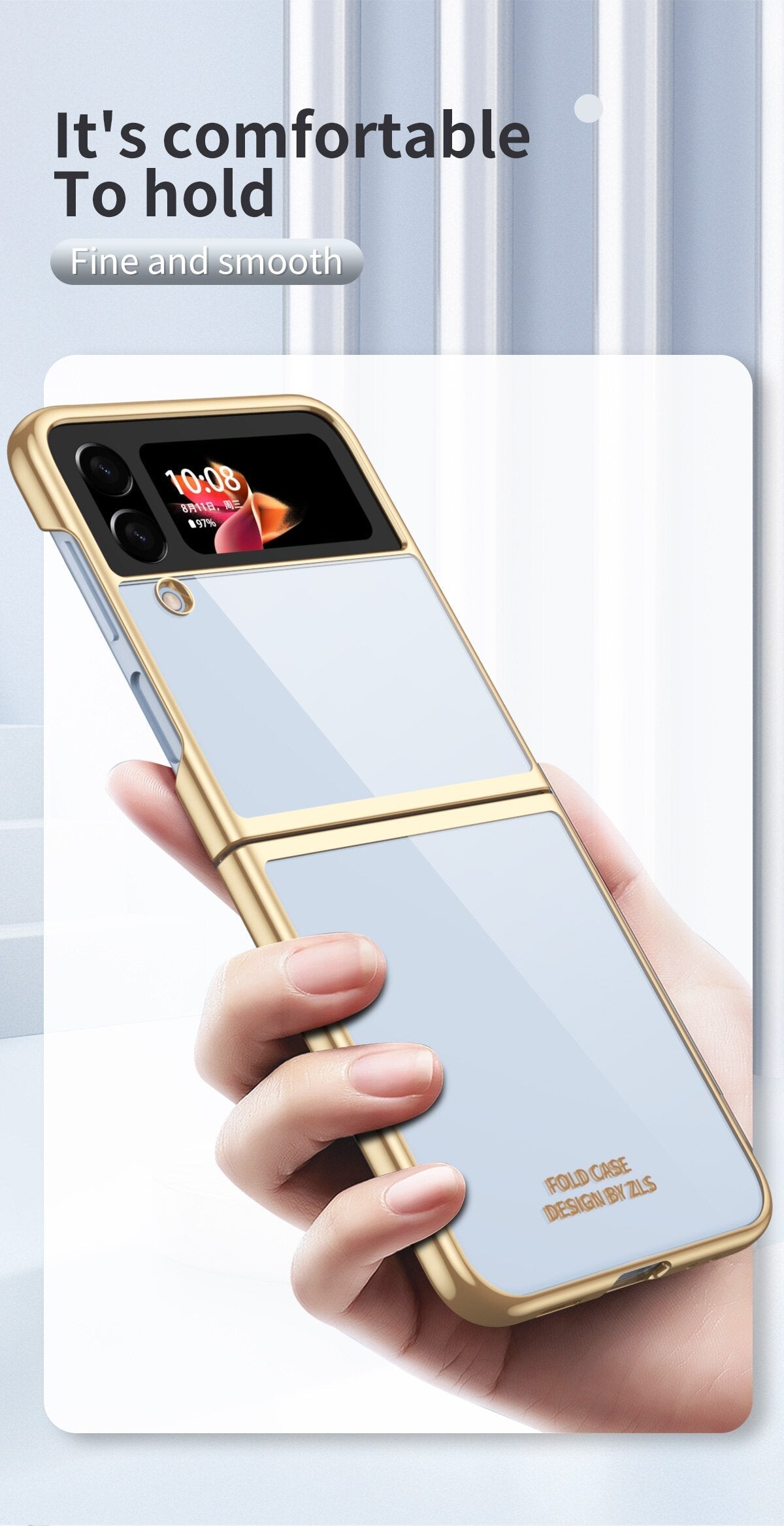 Clear Plating Capa For Samsung Galaxy Z Flip4 5G  Case Fundas Transparent Frame Hard PC Protection Cover