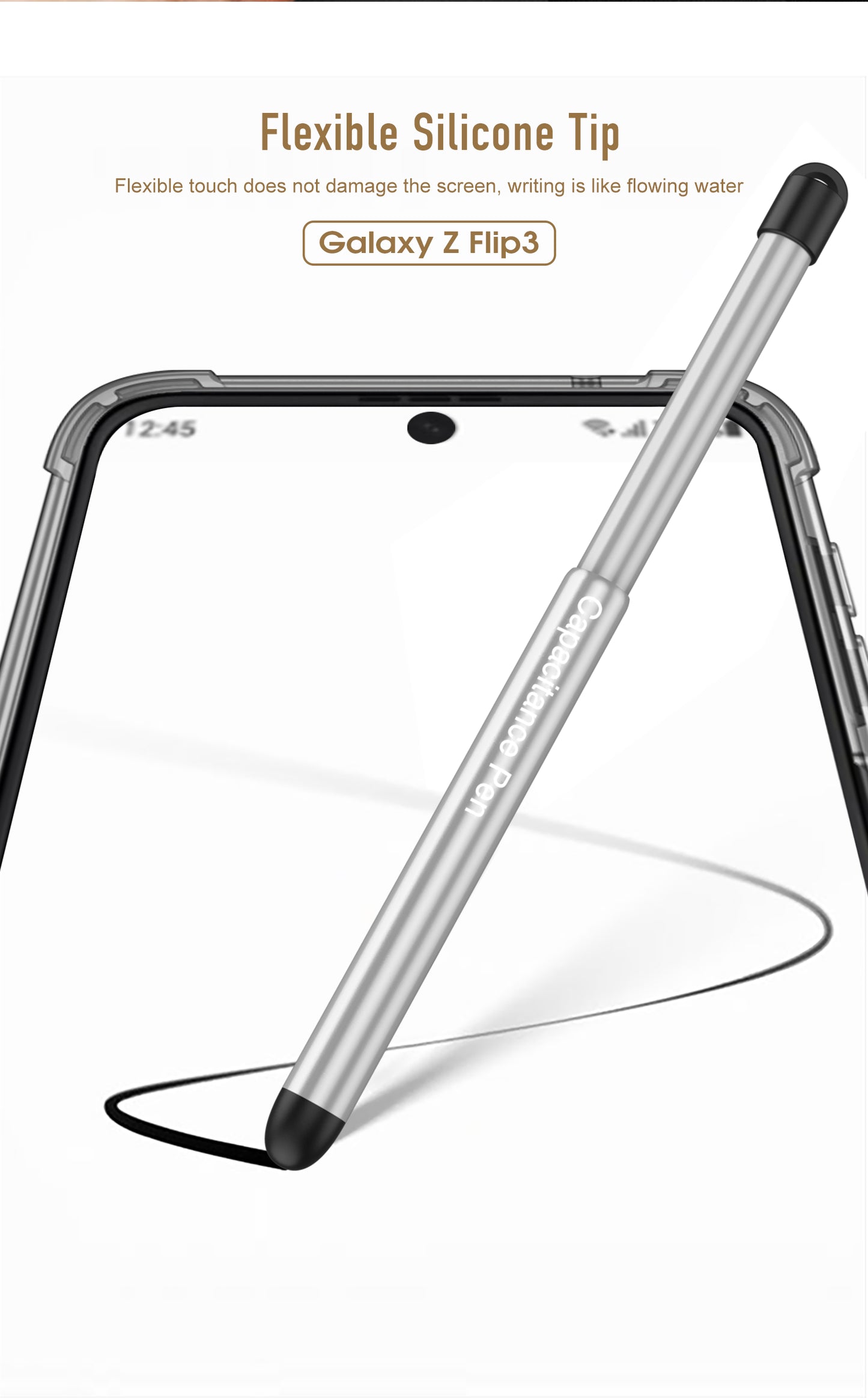 Airbag Corner Hard Silicone Case For Samsung Galaxy Z Flip 3 5G Case Included Capacitance Pen Slot Cover For Galaxy Z Flip 3
