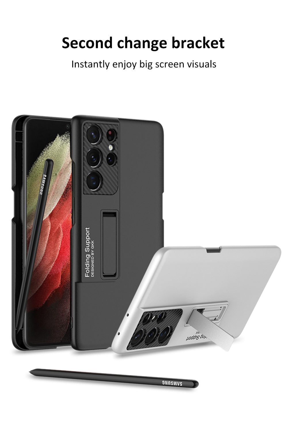 Case for Samsung Galaxy S21 S22 Plus Ultra Ultra-Slim Shockproof Side Pen Stand Plastic Cover For Galaxy S21 S22 Ultra