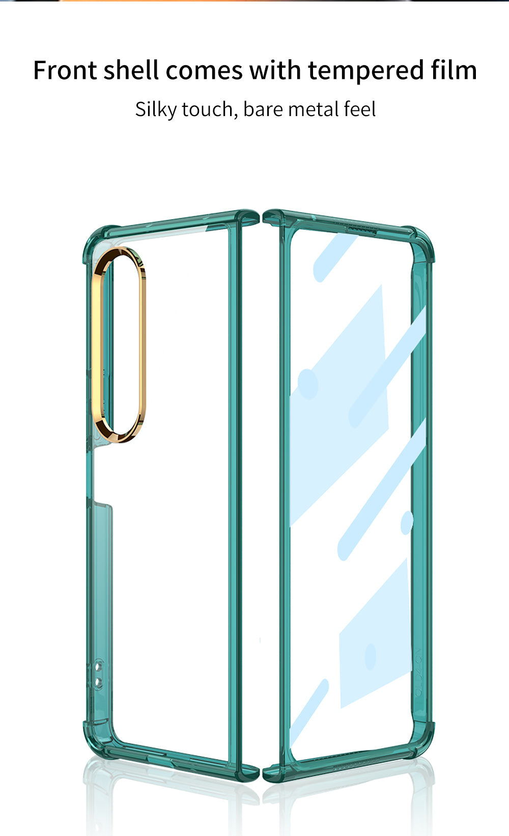 Airbag Bumper With Glass Frame Cover For Samsung Galaxy Z Fold 4 Case Shockproof Clear Soft Edge Case For Galaxy Z Fold4 5G
