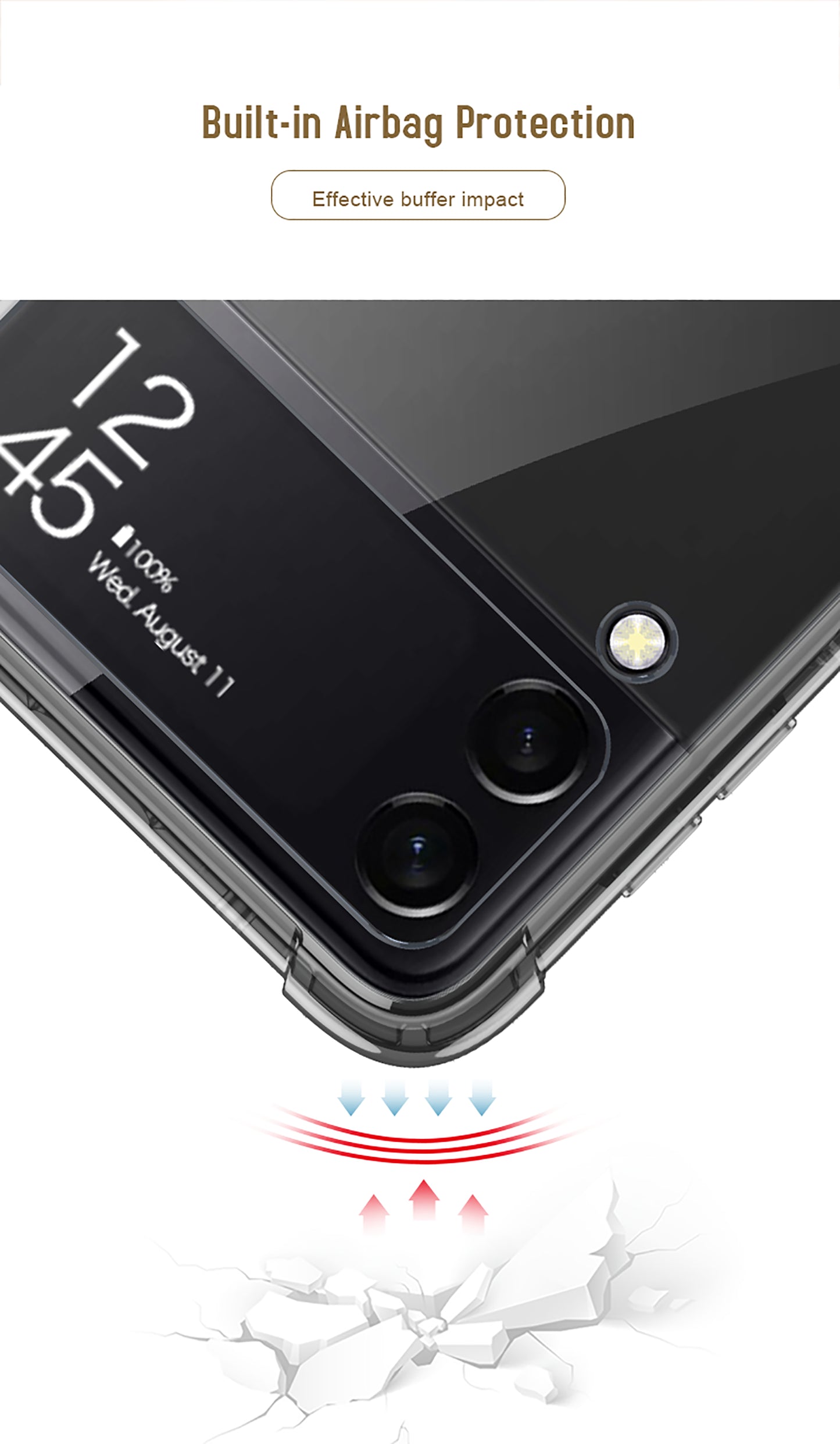 Airbag Corner Hard Silicone Case For Samsung Galaxy Z Flip 3 5G Case Included Capacitance Pen Slot Cover For Galaxy Z Flip 3