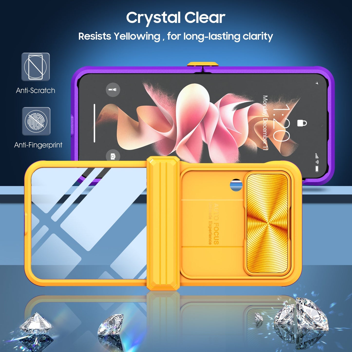 Anti-Slip Clear Acrylic Case for Samsung Galaxy Z Flip4 5G