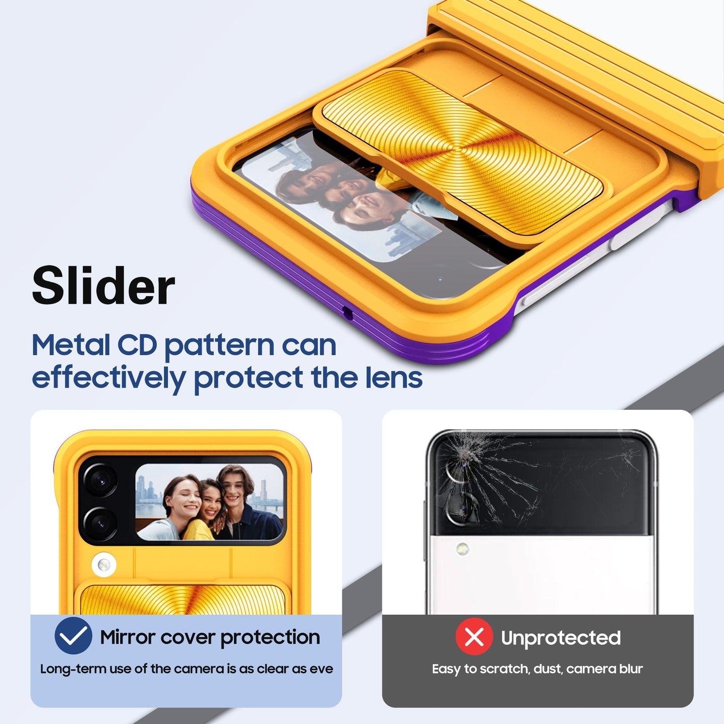 Anti-Slip Clear Acrylic Case for Samsung Galaxy Z Flip4 5G